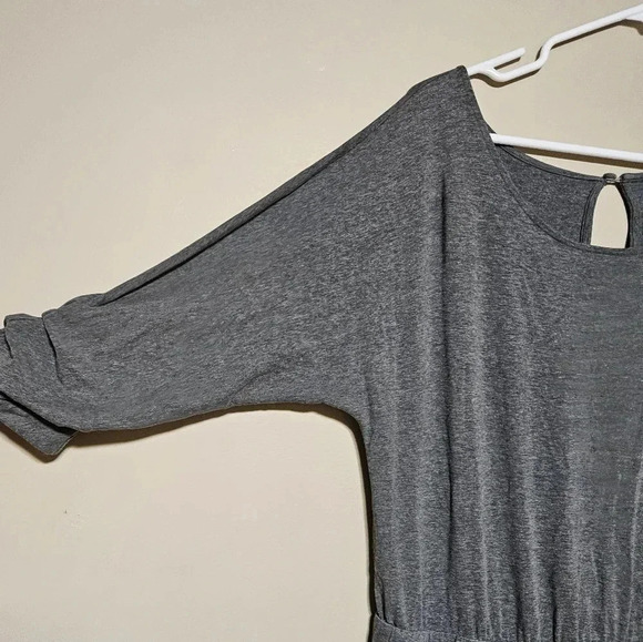 Soft Surroundings Jumpsuit Romper Women's Size Medium Stretch 3/4 Sleeve Gray - Picture 5 of 9